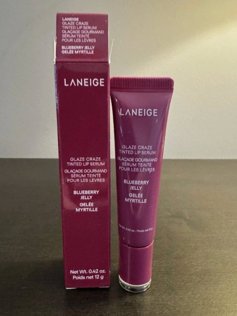 Laneige Glaze Craze Tinted Lip Serum Blueberry Jelly 12 g .42 oz Full Size NIB